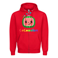 Red cocomelon Zipper Hoodie - linhVisuals