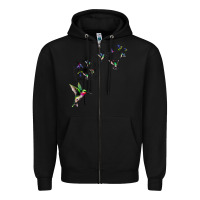 Black bird hummingbird dandelion flowers shirt for women men t shirt Zipper Hoodie - linhVisuals
