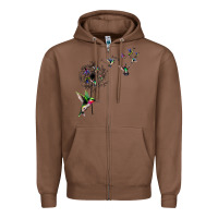 Chestnut bird hummingbird dandelion flowers shirt for women men t shirt Zipper Hoodie - linhVisuals