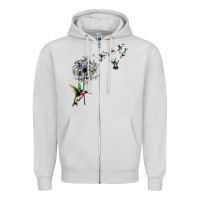 Dove Grey bird hummingbird dandelion flowers shirt for women men t shirt Zipper Hoodie - linhVisuals