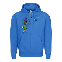 True Royal bird hummingbird dandelion flowers shirt for women men t shirt Zipper Hoodie - linhVisuals