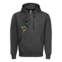 Charcoal Heather bird hummingbird dandelion flowers shirt for women men t shirt Zipper Hoodie - linhVisuals