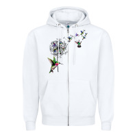 White bird hummingbird dandelion flowers shirt for women men t shirt Zipper Hoodie - linhVisuals