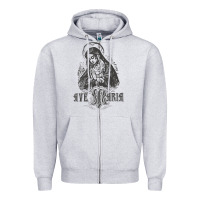 Heather Grey ave maria schubert latin mass blessed mother hail mary lady t shirt Zipper Hoodie - linhVisuals