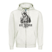 Oatmeal Heather ave maria schubert latin mass blessed mother hail mary lady t shirt Zipper Hoodie - linhVisuals