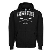 Black cannon beach oregon vintage nautical crossed oars t shirt Zipper Hoodie - linhVisuals