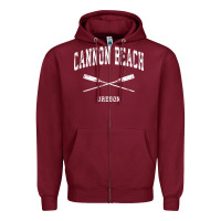 Burgundy cannon beach oregon vintage nautical crossed oars t shirt Zipper Hoodie - linhVisuals