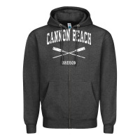 Charcoal Heather cannon beach oregon vintage nautical crossed oars t shirt Zipper Hoodie - linhVisuals