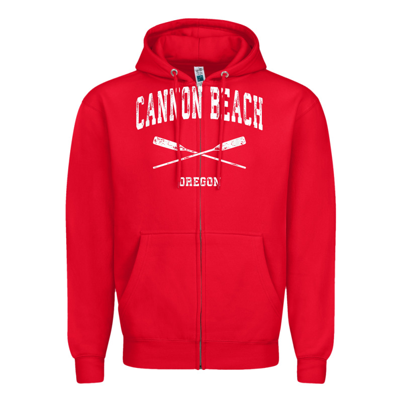 Cannon Beach Oregon Vintage Nautical Crossed Oars T Shirt Zipper Hoodie by linhVisuals | Teevron