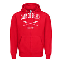 Red cannon beach oregon vintage nautical crossed oars t shirt Zipper Hoodie - linhVisuals
