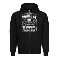 Black bourbon goes in wisdom comes out funny whiskey lover gift premium t sh Zipper Hoodie - linhVisuals
