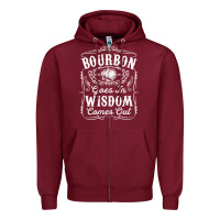 Burgundy bourbon goes in wisdom comes out funny whiskey lover gift premium t sh Zipper Hoodie - linhVisuals