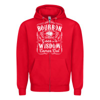Red bourbon goes in wisdom comes out funny whiskey lover gift premium t sh Zipper Hoodie - linhVisuals