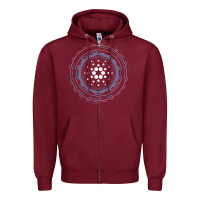 Burgundy cardano ada crypto cryptocurrency t shirt Zipper Hoodie - linhVisuals