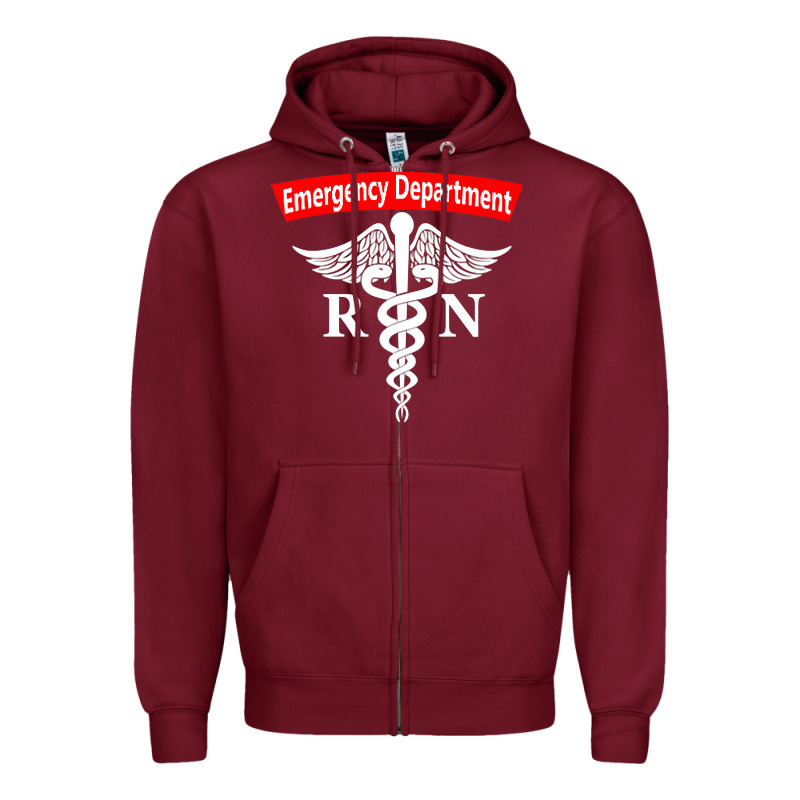 Emergency Department Nursing Er Registered Nurse Rn Caduceus Raglan Ba Zipper Hoodie by linhVisuals | Teevron