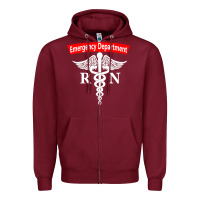 Burgundy emergency department nursing er registered nurse rn caduceus raglan ba Zipper Hoodie - linhVisuals