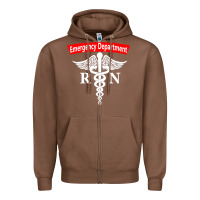 Chestnut emergency department nursing er registered nurse rn caduceus raglan ba Zipper Hoodie - linhVisuals