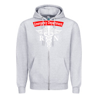 Heather Grey emergency department nursing er registered nurse rn caduceus raglan ba Zipper Hoodie - linhVisuals