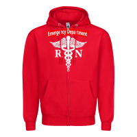 Red emergency department nursing er registered nurse rn caduceus raglan ba Zipper Hoodie - linhVisuals