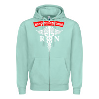 Seafoam emergency department nursing er registered nurse rn caduceus raglan ba Zipper Hoodie - linhVisuals