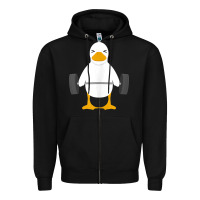 Black duck deadlift design   weight lifting gym workout tank top Zipper Hoodie - linhVisuals