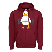 Burgundy duck deadlift design   weight lifting gym workout tank top Zipper Hoodie - linhVisuals