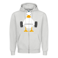 Dove Grey duck deadlift design   weight lifting gym workout tank top Zipper Hoodie - linhVisuals