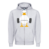 Heather Grey duck deadlift design   weight lifting gym workout tank top Zipper Hoodie - linhVisuals