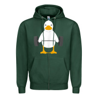 Sports Green duck deadlift design   weight lifting gym workout tank top Zipper Hoodie - linhVisuals
