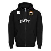 Black egypt team sports number 10 soccer egyptian flag t shirt Zipper Hoodie - linhVisuals