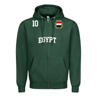 Sports Green egypt team sports number 10 soccer egyptian flag t shirt Zipper Hoodie - linhVisuals