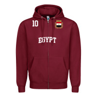 Burgundy egypt team sports number 10 soccer egyptian flag t shirt Zipper Hoodie - linhVisuals