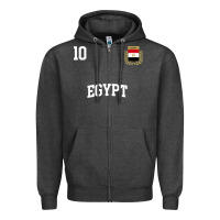 Charcoal Heather egypt team sports number 10 soccer egyptian flag t shirt Zipper Hoodie - linhVisuals