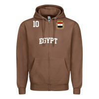 Chestnut egypt team sports number 10 soccer egyptian flag t shirt Zipper Hoodie - linhVisuals