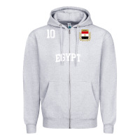 Heather Grey egypt team sports number 10 soccer egyptian flag t shirt Zipper Hoodie - linhVisuals