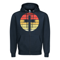 Navy jesus cross retro style vintage t shirt Zipper Hoodie - linhVisuals