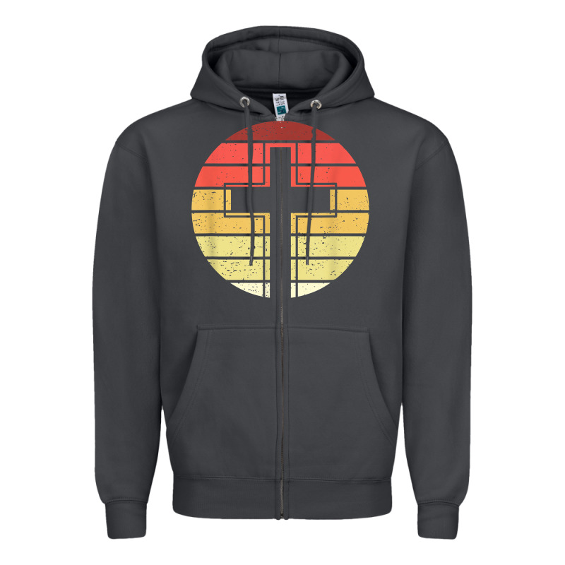 Jesus Cross Retro Style Vintage T Shirt Zipper Hoodie by linhVisuals | Teevron