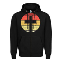Black jesus cross retro style vintage t shirt Zipper Hoodie - linhVisuals