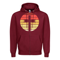 Burgundy jesus cross retro style vintage t shirt Zipper Hoodie - linhVisuals