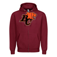 Burgundy bc lions Zipper Hoodie - linhVisuals