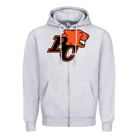 Heather Grey bc lions Zipper Hoodie - linhVisuals