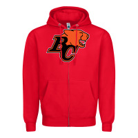Red bc lions Zipper Hoodie - linhVisuals