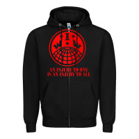 Black iww injury one is injury to all front and back red zip hoodie Zipper Hoodie - linhVisuals