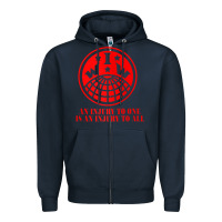 Navy iww injury one is injury to all front and back red zip hoodie Zipper Hoodie - linhVisuals