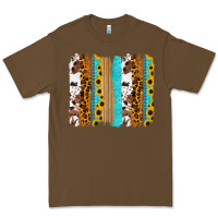 Cacao turquoise sunflowers cowhide leopard glitter background Premium Tee - RanaPortraitStore