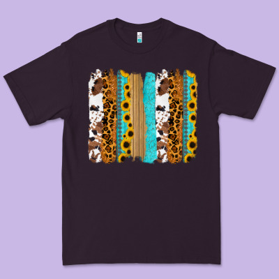 Turquoise Sunflowers Cowhide Leopard Glitter Background Premium Tee Designed By Ranaportraitstore
