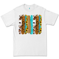White turquoise sunflowers cowhide leopard glitter background Premium Tee - RanaPortraitStore
