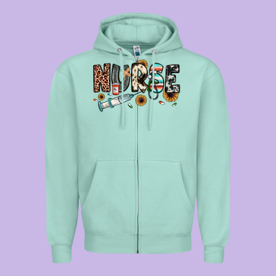 Nurse Zipper Hoodie Designed By Jahusdesignshop