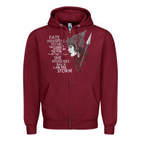 Burgundy fate whispers to her you cannot withstand the storm t shirt Zipper Hoodie - linhVisuals