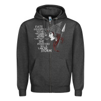 Charcoal Heather fate whispers to her you cannot withstand the storm t shirt Zipper Hoodie - linhVisuals